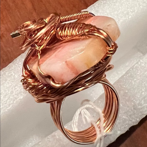 AGATE & CRYSTAL CHARM RING - Picture 6 of 13